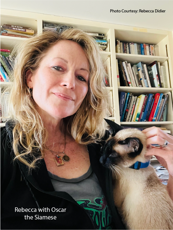 Rebecca In the TSB VT office with Oscar the Siamese